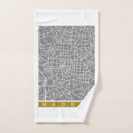 Conjunto De Toalhas Mapa de Madrid