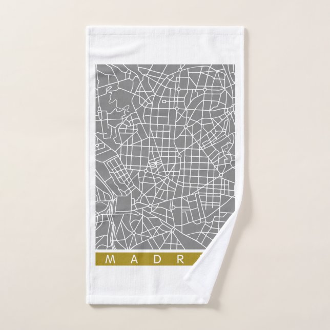Conjunto De Toalhas Mapa de Madrid (Toalha de mão)
