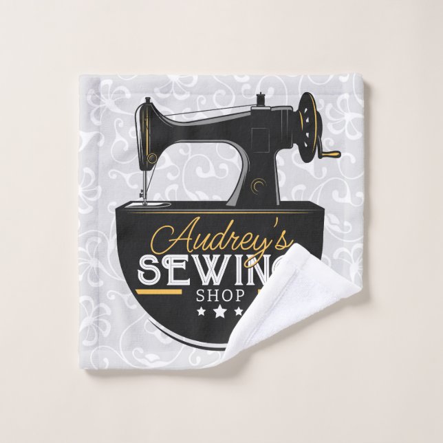 Conjunto De Toalhas Máquina de Costura Anterior NOME ADD (Pano de lavar)