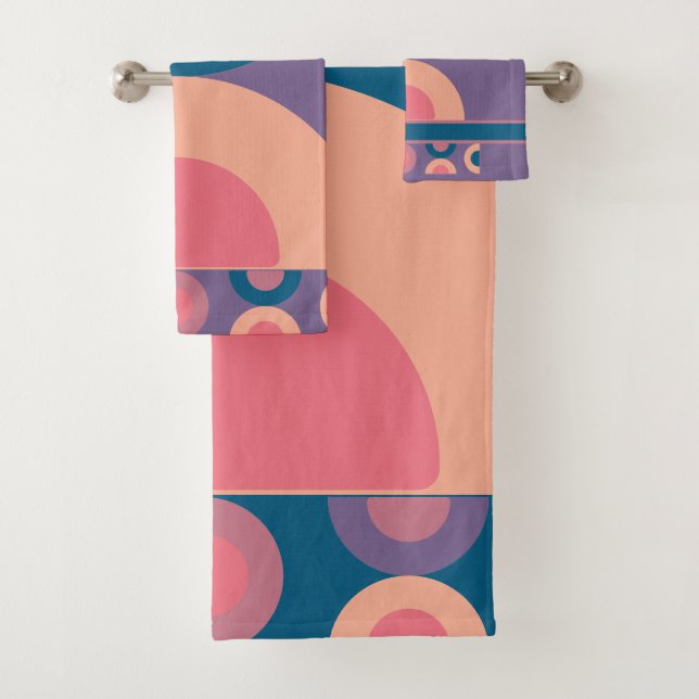 Conjunto De Toalhas Mar de Coral Moderno do Século médio (Insitu)