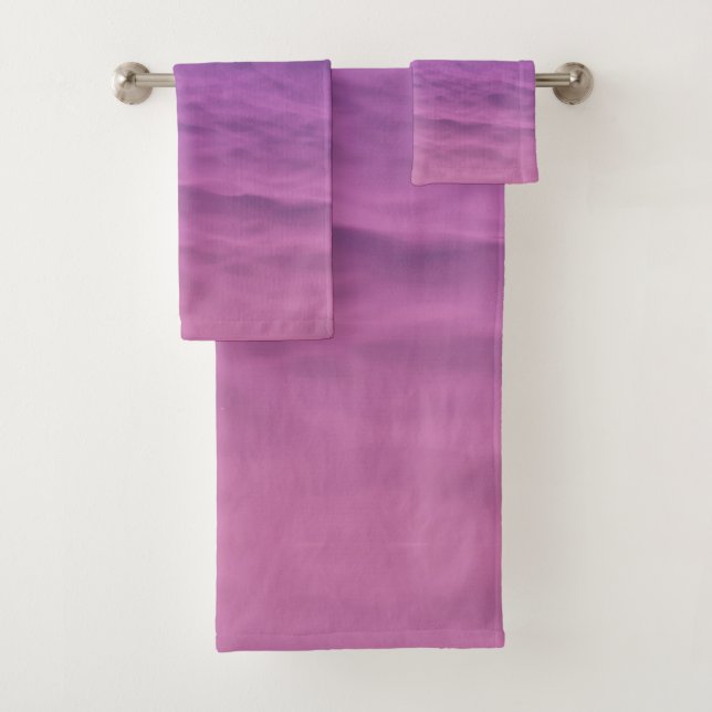 Conjunto De Toalhas Mar Rosa E Roxo (Insitu)