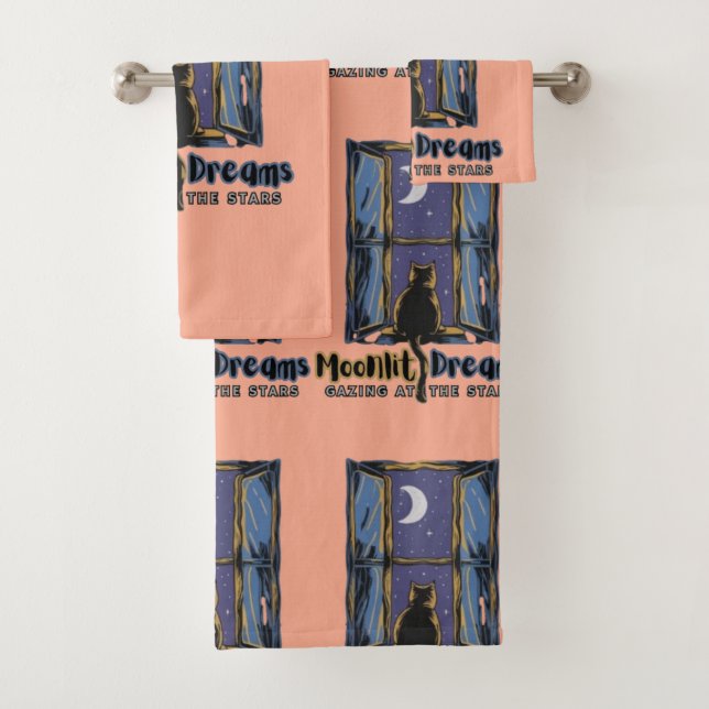 Conjunto De Toalhas Maravilha da Luz Negra Sob a Lua Crescente (Insitu)