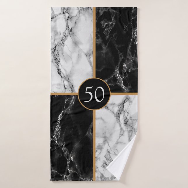 Conjunto De Toalhas Marble Personalizado para o Presente de Aniversári (Toalha de Banho)