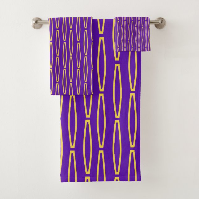 Conjunto De Toalhas Mardi Gras Geométrico Repetir (Insitu)