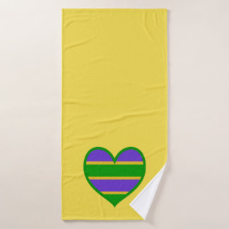 Conjunto De Toalhas Mardi Gras Striped Heart