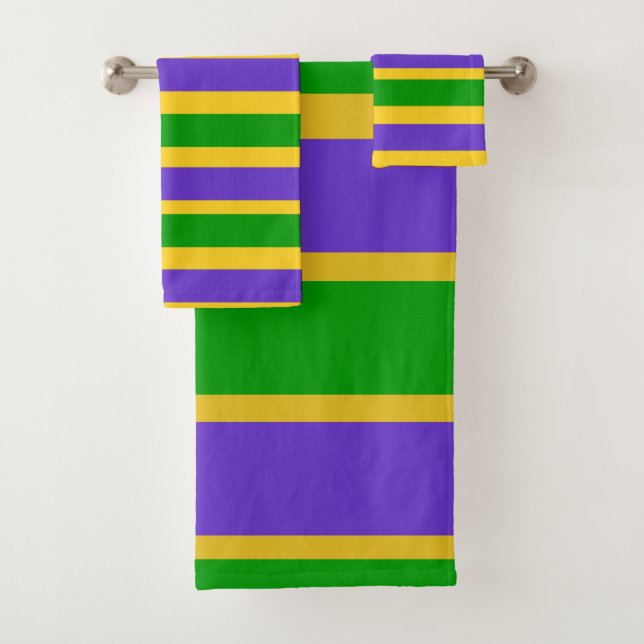 Conjunto De Toalhas Mardi Gras Stripes (Insitu)