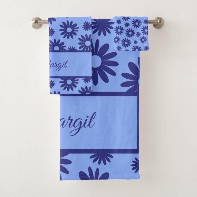 Conjunto De Toalhas Margarida Azul (Insitu)