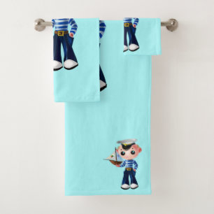 Conjunto De Toalhas Marinheiro Bonito