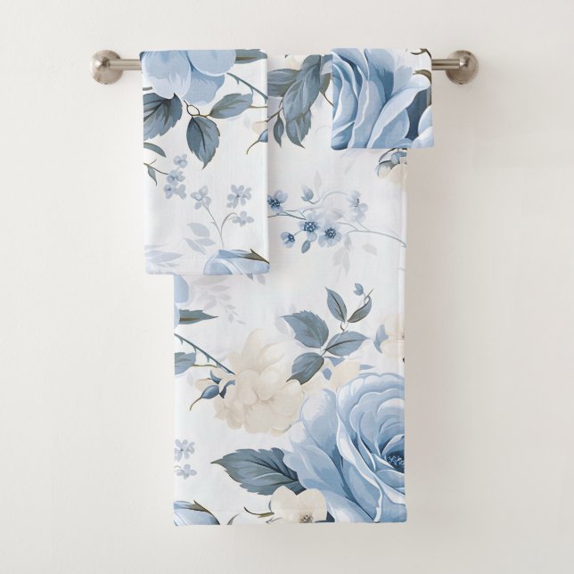 Conjunto De Toalhas Marinho Azul de Pó Elegante Moderno (Insitu)