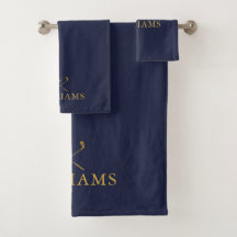 Marinho Azul E Nome Personalizado Dourado Pilhas D