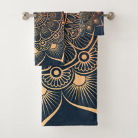 Marinho Boêmia Blue Peach Mandala Bath Totoset