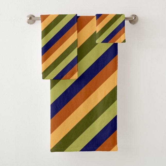 Conjunto De Toalhas Marinho De Fava De Oliva, Fita De Banho (Insitu)