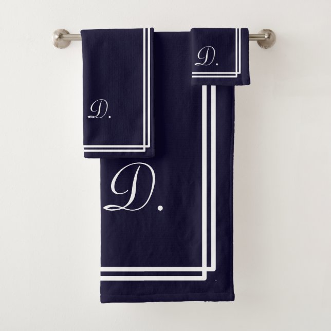 Conjunto De Toalhas Marinho personalizado azul (Insitu)