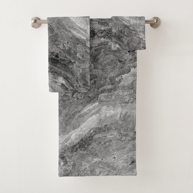 Conjunto De Toalhas Mármore cinza (Insitu)
