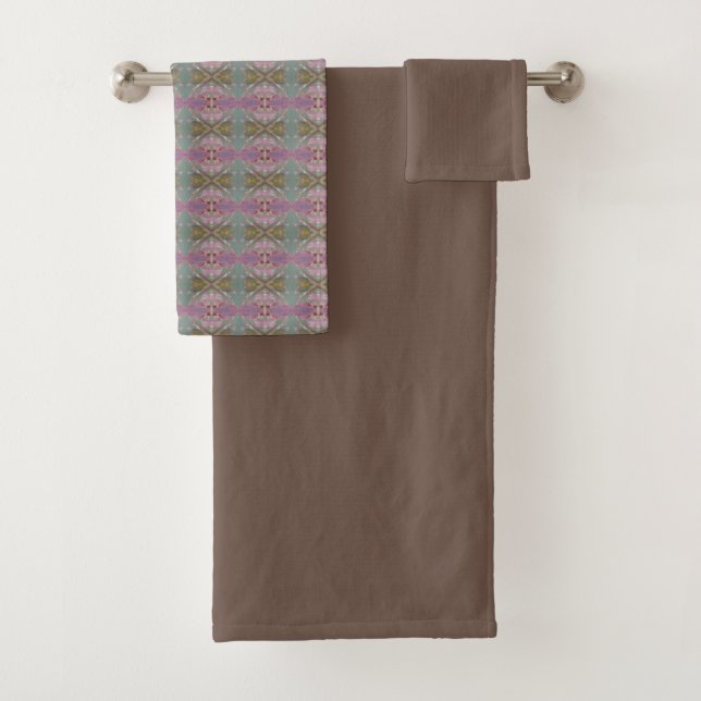 Conjunto De Toalhas Marrom Sólido Com Padrão de Uma Peça (Insitu)