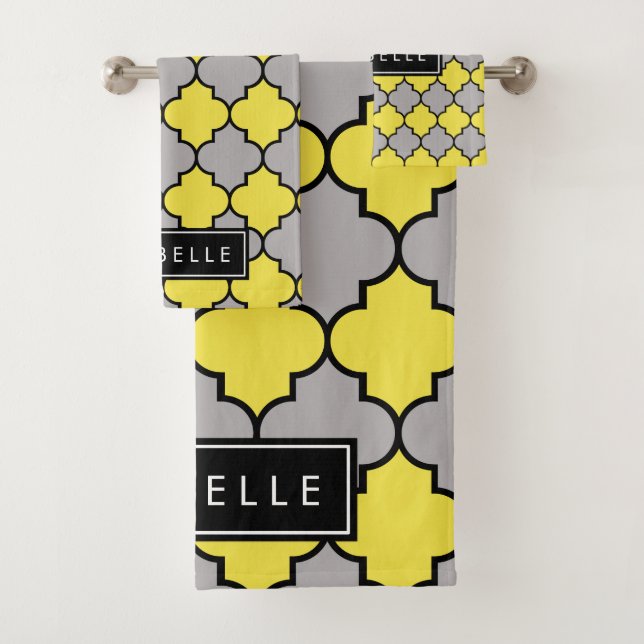 Conjunto De Toalhas Marroquino Trellis, Latticework, Seu Nome (Insitu)