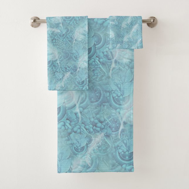 Conjunto De Toalhas Más pastel macio pálidas de textura verde-salva (Insitu)