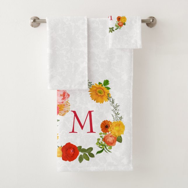 Conjunto De Toalhas Máscara Branca E Piso Floral (Insitu)