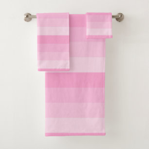 Conjunto De Toalhas Máscaras de listras cor-de-rosa