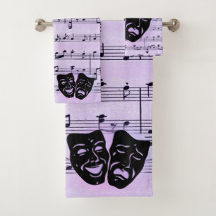Conjunto De Toalhas Máscaras de Música e Teatro Puros