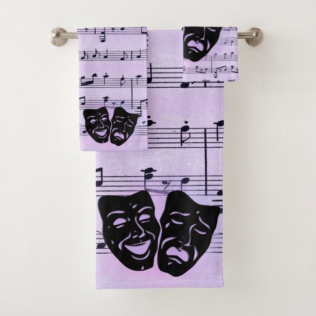 Conjunto De Toalhas Máscaras de Música e Teatro Puros (Insitu)
