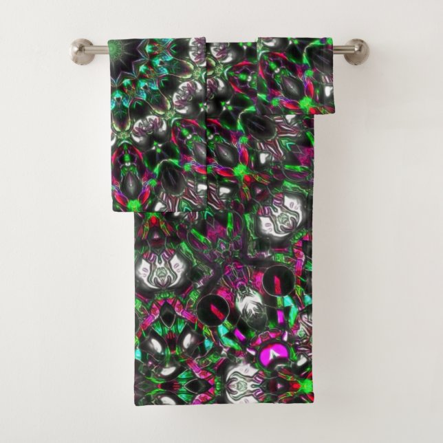 Conjunto De Toalhas Matiz brilhante no escuro no caleidoscópio estilo  (Insitu)