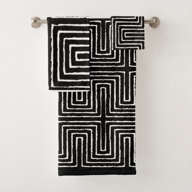 Conjunto De Toalhas Maze Mudcloth Bath Towel Set (Insitu)