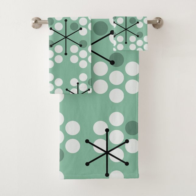 Conjunto De Toalhas MCM Dots Sage do Século Médio Verde (Insitu)