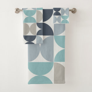 Conjunto De Toalhas Médio século Verde azul moderno e cinzas