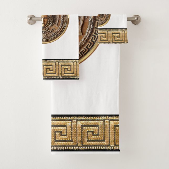 Conjunto De Toalhas Medusa Revival Grego  (Insitu)