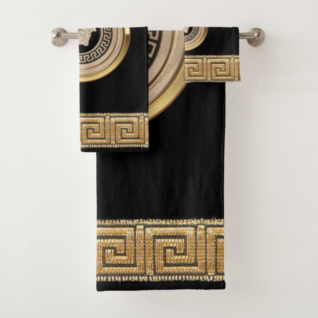 Conjunto De Toalhas Medusa Revival Grego / Presente Gorgona Dourada /  (Insitu)