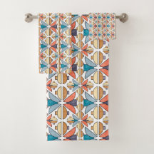 Meia Lua em Coral e Teal