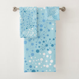 Conjunto De Toalhas Meio século azul e branco Starbursts moderno retro