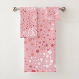 Conjunto De Toalhas Meio século cor-de-rosa e branco Starbursts