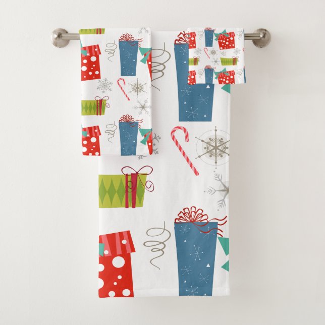 Conjunto De Toalhas Meio século de Natal moderno presente e caneta doc (Insitu)