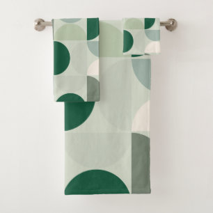 Conjunto De Toalhas Meio século moderno Abstrato de padrão verde