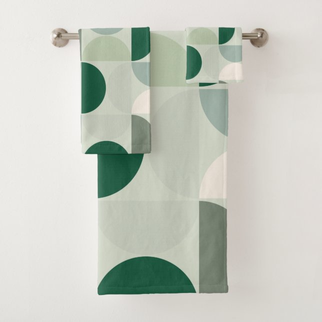 Conjunto De Toalhas Meio século moderno Abstrato de padrão verde (Insitu)