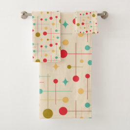 Conjunto De Toalhas Meio século moderno padrão de Abstrato de 29 Cream