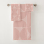 Conjunto De Toalhas Meio século Padrão de Abstrato moderno cor-de-rosa<br><div class="desc">Padrão moderno do meio século retrorreflector - formas geométricas do abstrato - padrão minimalista em cor-de-rosa pincel / pêssego.</div>