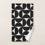 Conjunto De Toalhas Meio século Padrão Vintage Moderno Preto e Branco<br><div class="desc">Padrão Moderno do Meio século Retroativo - Formas Geométricas do Abstrato - Padrão Minimalista em preto e branco creme.</div>