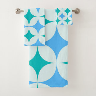 Conjunto De Toalhas Meio século Retro Starbursts Padrão Azul