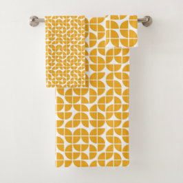 Conjunto De Toalhas Meio século Retroativo Amarelo Moderno