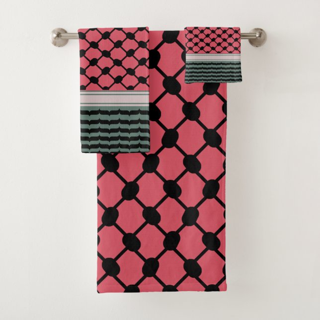 Conjunto De Toalhas Melancia palestiniana Hatta Keffiyeh Kufiya Folk (Insitu)