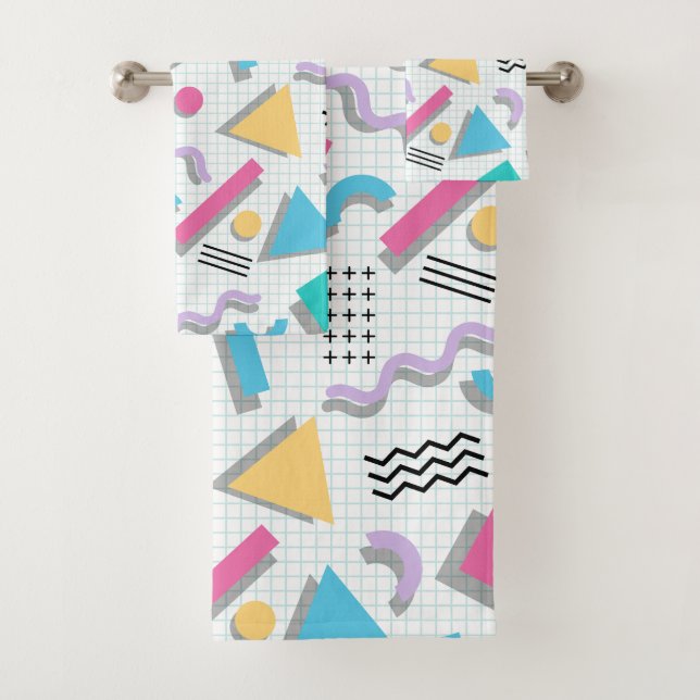 Conjunto De Toalhas Memphis Shapes (Insitu)