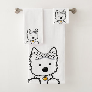 Conjunto De Toalhas Menina Westie Formal