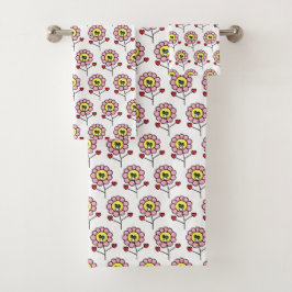 Conjunto De Toalhas Meninas cor-de-rosa bonitos do teste padrão de