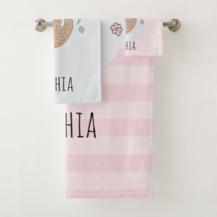 Conjunto De Toalhas Meninas são lindas e dormem com animais e crianç