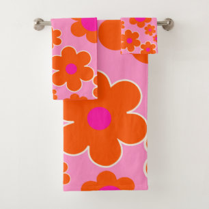 Conjunto De Toalhas Mercado de Flores Amsterdã Flores Retro Cor-de-ros