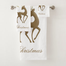 Conjunto De Toalhas Merry Christmas Reindeer