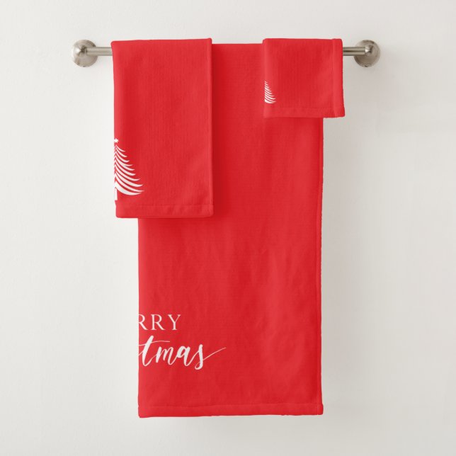 Conjunto De Toalhas Merry Christmas Tree Towel Set Minimalist (Insitu)